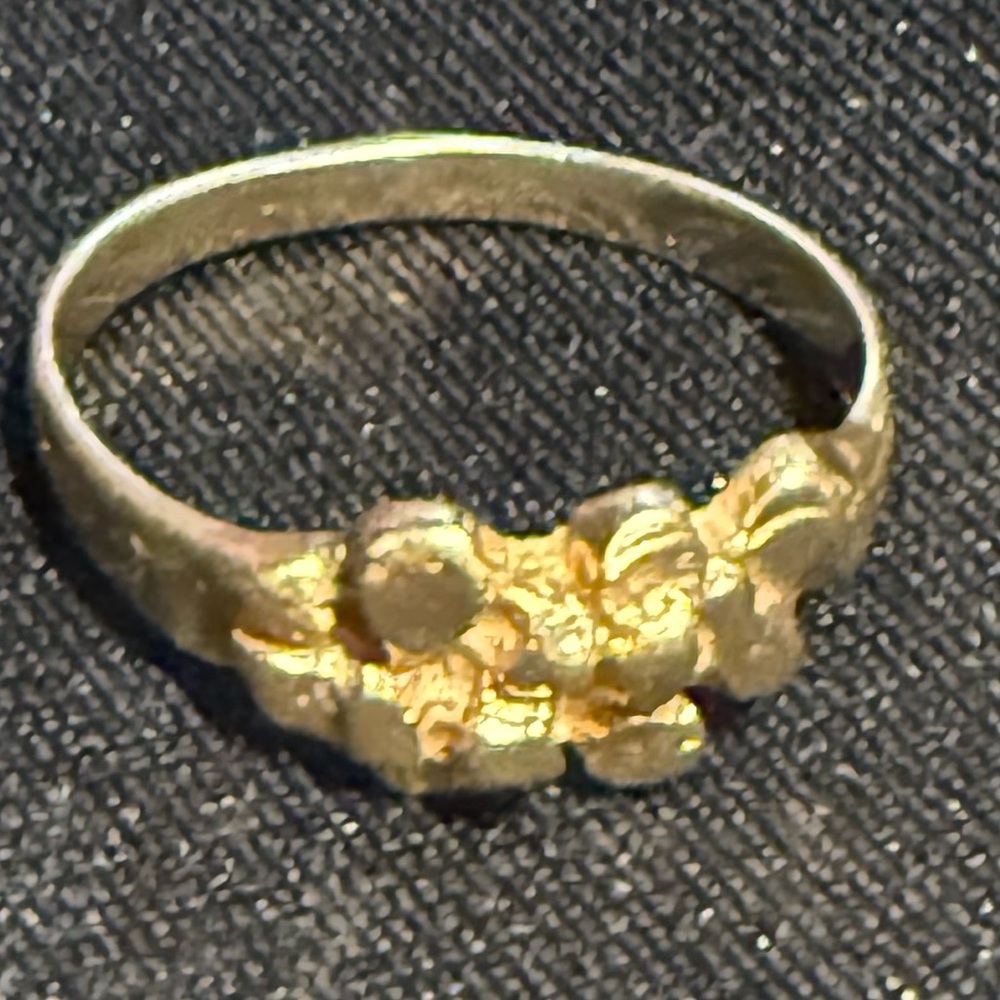 Solid 14k yellow gold vintage nugget Women's Ring 6